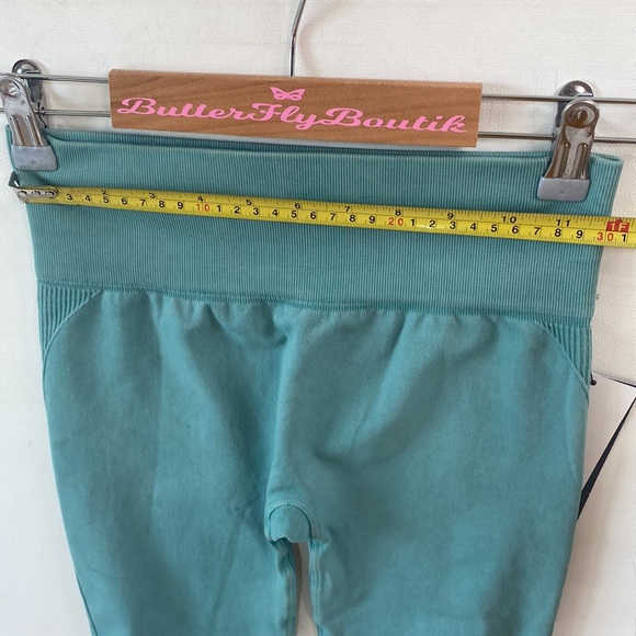 (A53) NUX mesh cropped aqua leggings, Size Small, NWT - Picture 7 of 9